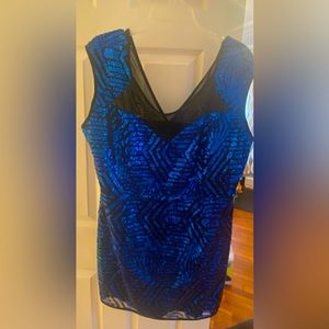 Blue and Black sequin party dress